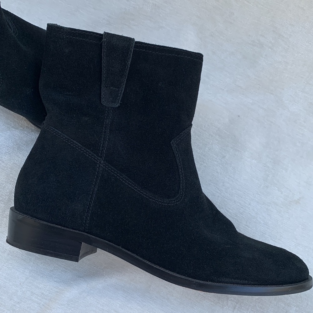 Rebecca Minkoff Chasidy Black Suede Pull On Booties Ankle Boots - Picture 9 of 11